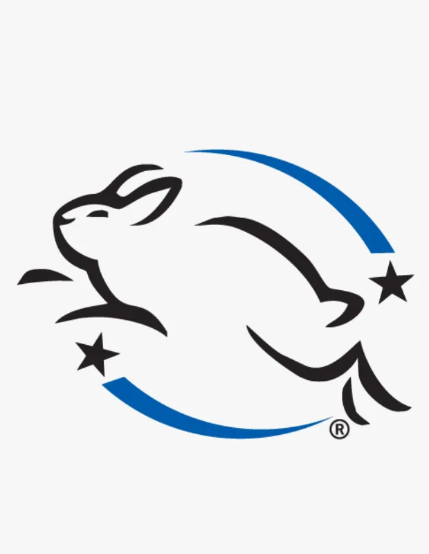 Hayvanlar üzerinde deney yapılmadığını belgeleyen Leaping Bunny cruelty-free sembolü