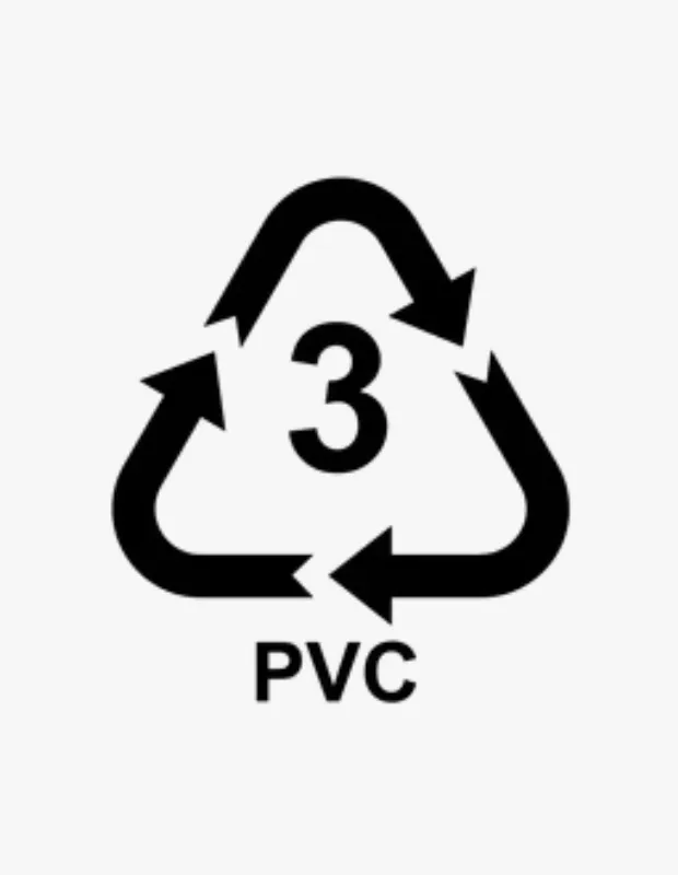 Gıda ile teması riskli olan PVC 3 plastik geri dönüşüm kodu ve sembolü