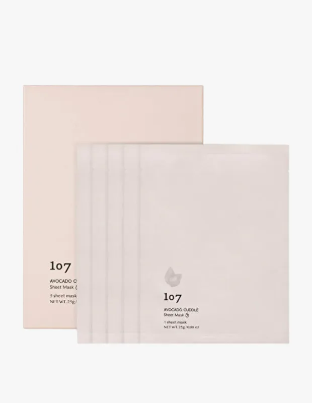 107 Avocado Cuddle sheet mask avokado özlü nemlendirici yüz maskesi seti