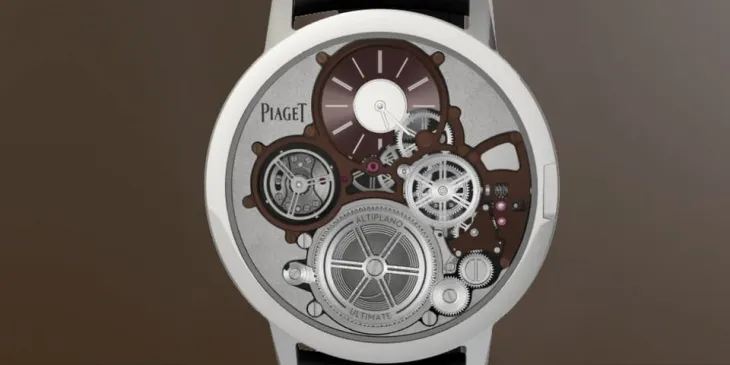Piaget Altiplano Ultimate Concept saat modeli, ultra ince mekanizma ve iskelet tasarımıyla.