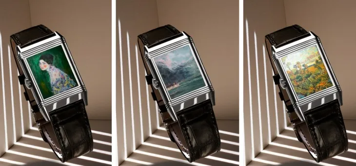 Jaeger-LeCoultre Reverso saat modellerinde Gustav Klimt ve Claude Monet'in eserlerinden ilham alan minyatür resimler