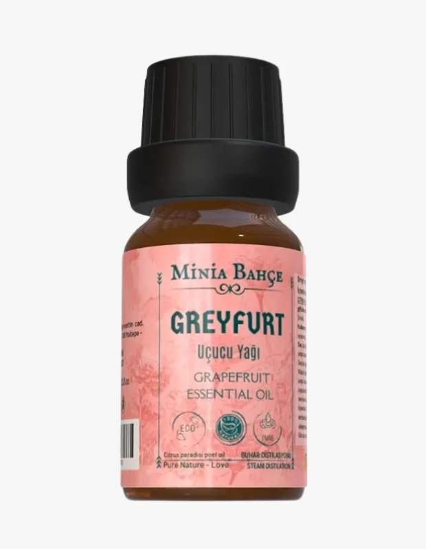 Minia Bahçe greyfurt uçucu yağı grapefruit essential oil cam şişe aromaterapi yağı