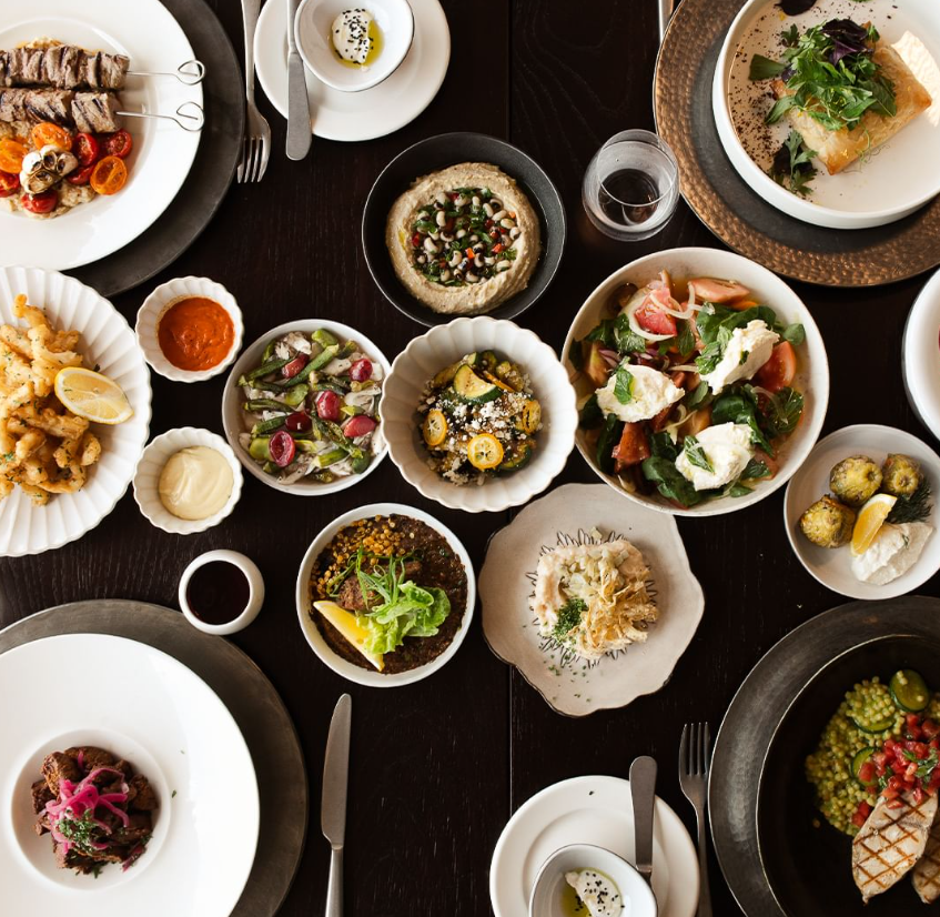 Lokanta Feriye iftar menüsü, mezeleri ve şişte eti