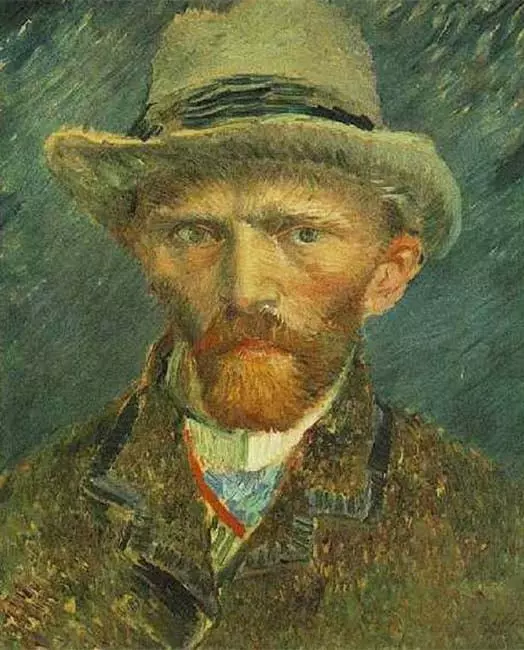Vincent van Gogh’un şapkalı otoportresi, sanatçının kendini ifade etme arayışını fırça dokuları ve gölge oyunlarıyla ön plana çıkaran özgün çalışmalardan sayılır.