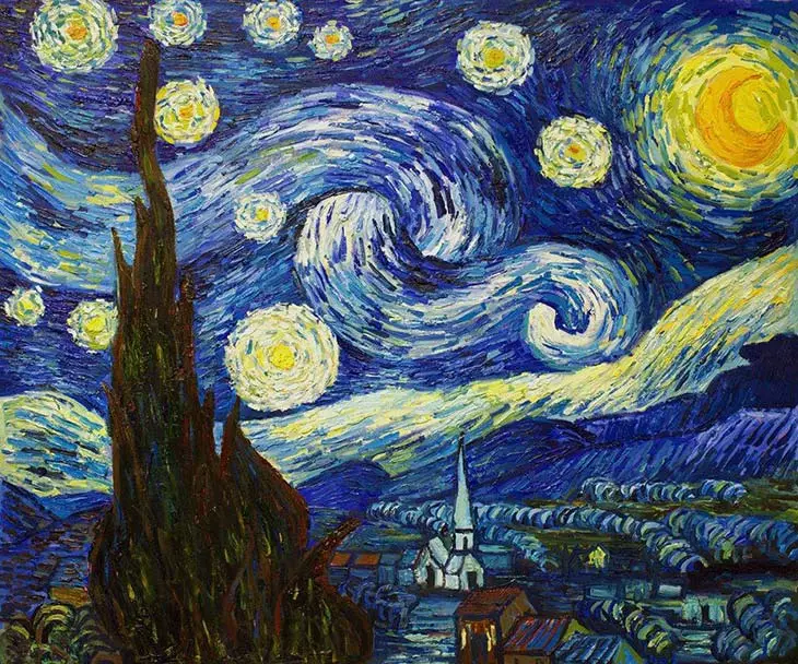 Gogh’un başyapıtı “Yıldızlı Gece” (The Starry Night), döneme damga vuran fırça teknikleri ve gökyüzü betimlemesiyle modern sanat tarihinin en ikonik tablolarından biridir.