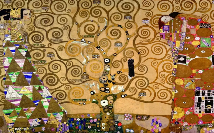“The Tree of Life”, Klimt’in doğa ve yaşam döngüsünü altın spirallerle yansıttığı dekoratif tablosu