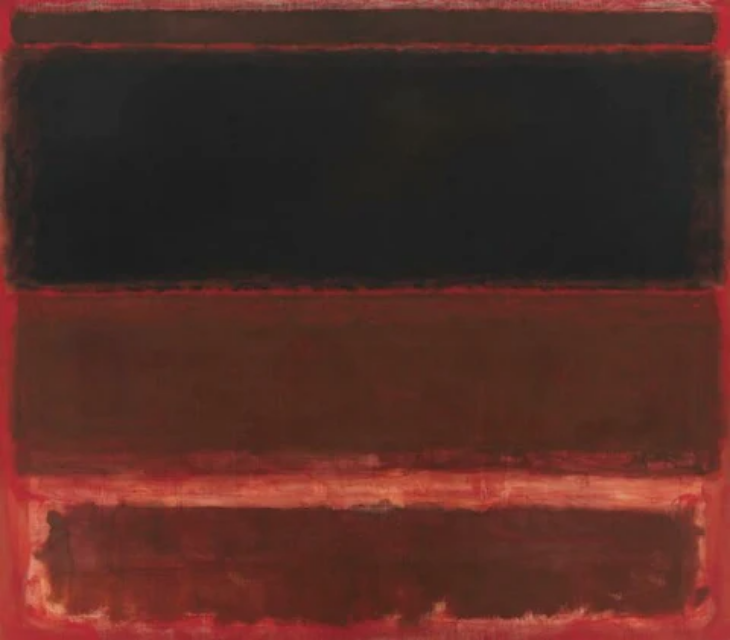 Four Darks in Red (1958); Mark Rothko Four Darks in Red tablo, kırmızı ve siyah tonlarıyla sanatçının karanlık dönem soyut resmi