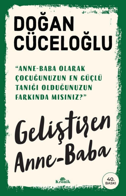 Marka Adı: Kronik
Ürün Adı: Kronik Geliştiren Anne-Baba: Anne-Baba Olarak Çocuğunuzun En Güçlü Tanığı Olduğunuzun Farkında mısınız?, Doğan Cüceloğlu
Ürün Cinsiyeti: Unisex
Ürün Tipi: Kitap
Ürün Sezonsallığı: Belirtilmemiş
Ürün Çeşidi: Ebeveynlik Kitabı
Ürün Özellikleri: Doğan Cüceloğlu'nun kaleme aldığı bu eser, anne ve babaların çocuklarıyla daha sağlıklı ve bilinçli bir ilişki kurmalarına yardımcı olan bir kişisel gelişim ve ebeveynlik rehberidir. Geçmişten gelen korku kültürü kalıplarından arınarak çocuklarını güçlü bireyler olarak yetiştirmek isteyen ebeveynler için yazılmış olup, okuyucuların kendi niyetlerini ve çocuklarının dünyasını keşfetmelerine rehberlik eder. Kronik Yayınları tarafından basılan kitap, 40. baskısıyla güncel ve geniş bir okuyucu kitlesine ulaşmıştır.
Öne Çıkan Detaylar:
- Doğan Cüceloğlu'nun ebeveyn-çocuk ilişkileri üzerine hazırladığı temel bir rehberdir.
- Ebeveynlerin korku kültürü kalıplarından uzaklaşarak sağlıklı bireyler yetiştirmesine odaklanır.
- Kendi iç dünyalarını ve çocuklarının potansiyelini anlamak isteyen anne-babalar için yol göstericidir.
Kimler Kullanıyor?: Çocuklarıyla anlamlı ve bilinçli bir bağ kurmak isteyen, ebeveynlik yaklaşımlarını sorgulayan ve geliştirmeye açık anne ve babalar bu kitaptan faydalanabilir. Bebeğini bekleyen anne-baba adaylarından, çocuklarının en güçlü tanığı olmak ve onların gelişimine pozitif katkı sağlamayı amaçlayan ebeveynlere kadar geniş bir kitleye hitap eder.