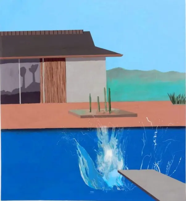David Hockney’nin ikonik “The Splash” adlı havuz ve sıçrayan su temalı eseri.