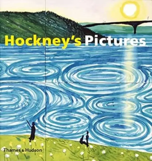 David Hockney’nin eserlerini derleyen “Hockney’s Pictures” kitabı kapağı, renkli doğa çizimiyle.