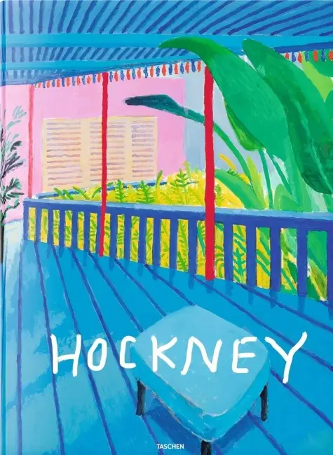 David Hockney’nin tropikal renklerle tasarlanmış veranda çiziminin yer aldığı kitabı: A Bigger Book.