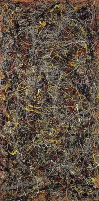Jackson Pollock – No. 5 (1948) – Rekor fiyatla satılan, yoğun boya katmanlı soyut dışavurumcu tablo.

