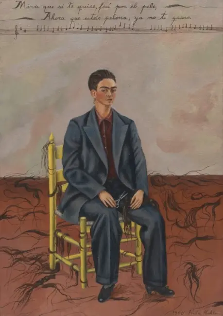 MoMA’da sergilenen Frida Kahlo’nun Kısa Saçlı Otoportre (Self-Portrait with Cropped Hair) tablosu, 1940.