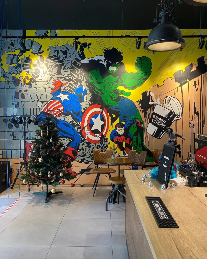 Coffee Factory, mekanın iç tasarım görüntüsü
