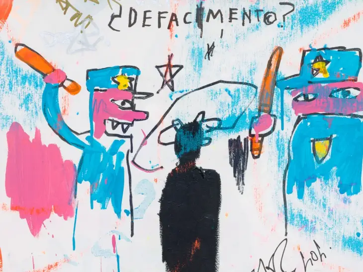 Jean-Michel Basquiat, Defacement (1983) – Michael Stewart’ın ölümünü ve polis şiddetini ele alan politik eser.
