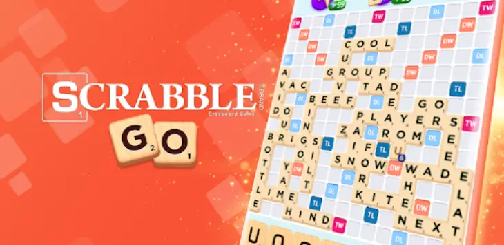 Scrabble GO mobil kelime oyunu, farklı puanlı harflerle oluşturulan kelimeler ve özel kutucuklarla strateji geliştirme