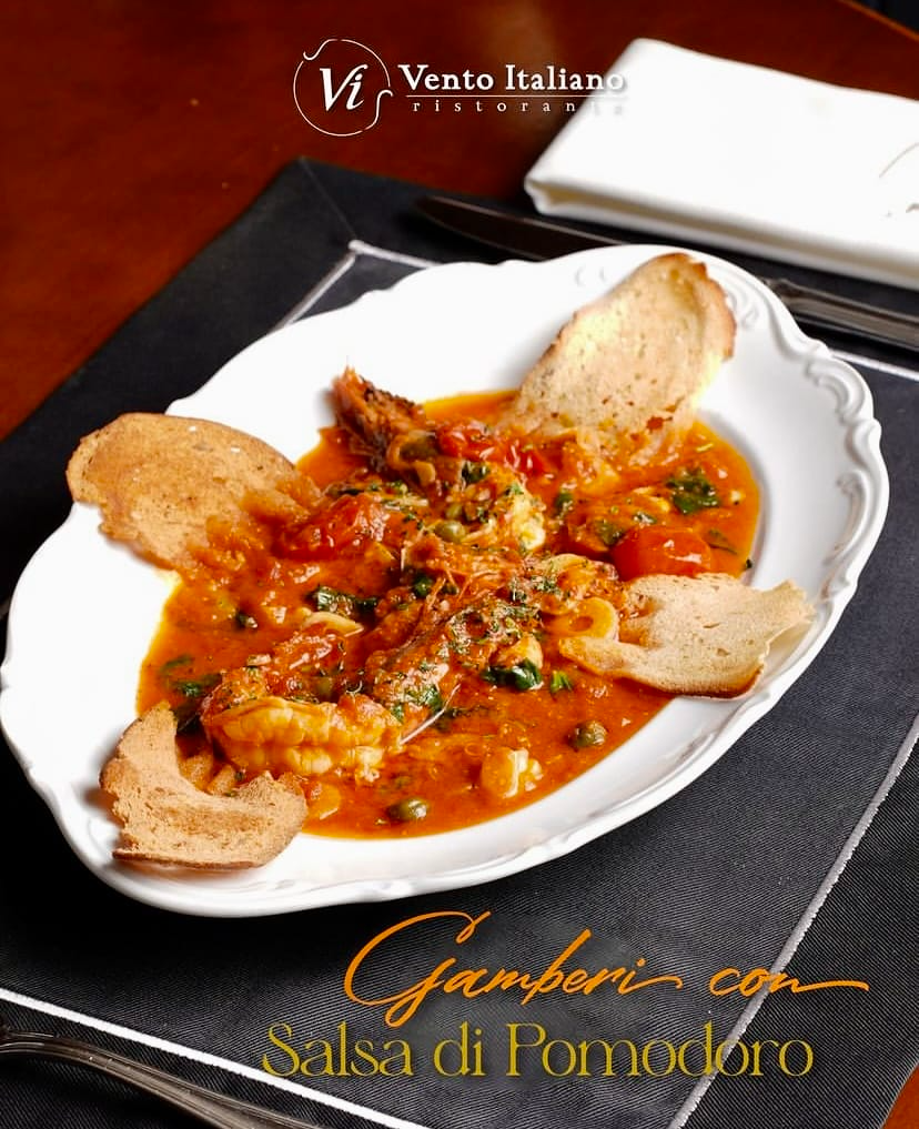 Vento Italiano Ristorante – deniz ürünlü bruschetta sunumu Ankara