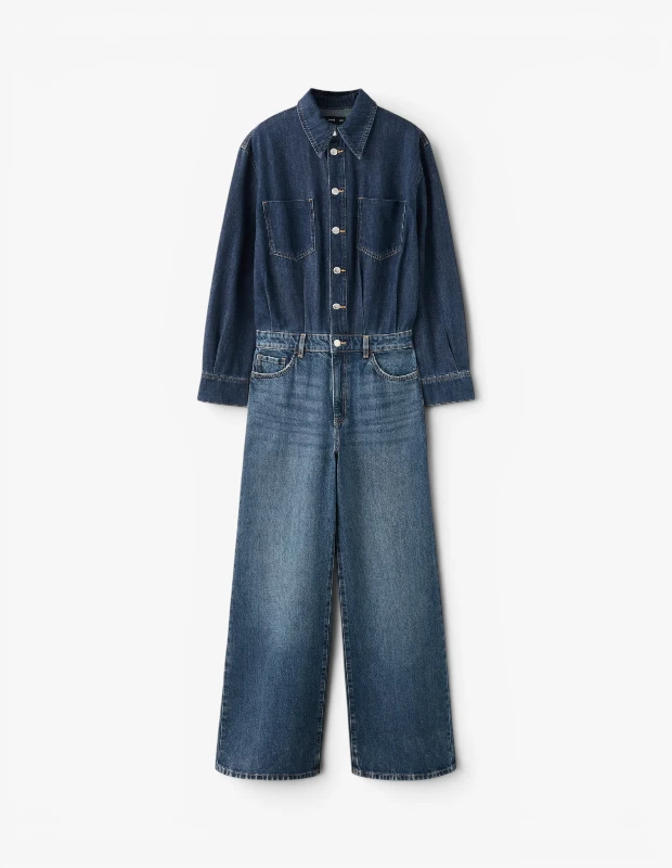 Marka Adı: Mango
Ürün Adı: Mango Kadın Denim Tulum
Ürün Cinsiyeti: Kadın
Ürün Tipi: Tulum
Ürün Sezonsallığı: Yaz
Ürün Çeşidi: Denim Tulum
Ürün Özellikleri: Bu Mango denim tulum, orta tonda klasik mavi yıkamaya sahip sağlam denim kumaşından üretilmiştir. Üst kısım gömlek yaka, önü baştan sona düğmeli kapama ve her iki göğüste kapaklı ceplerle tasarlanmıştır. Uzun kolları düğmeli manşetlerle tamamlanmıştır. Beli, geleneksel bir jean görünümü veren kemer köprüleri ve düğme detayıyla belirginleştirilmiştir. Alt kısım ise rahat ve modern bir siluet sunan geniş paça kesimine sahiptir. Fonksiyonel ve stil sahibi detaylarıyla günlük kullanıma uygun, zamansız bir parçadır.
Öne Çıkan Detaylar:
- Klasik gömlek yaka ve tam boy düğmeli ön kapama
- Fonksiyonel kapaklı göğüs cepleri
- Rahat ve modern geniş paça kesim
Kimler Kullanıyor?: Günlük şıklığı zahmetsizce yakalamak isteyen, konforu ve stili bir arada arayan bireyler bu denim tulumu tercih edebilir. Gardırobunda pratik ve çok yönlü parçalara yer veren, denim modasını seven ve modern, rahat kesimli siluetleri benimseyenler için idealdir. Hafta sonu gezintilerinden şehir yaşamına kadar farklı ortamlarda stilini yansıtmayı seven herkes bu parçayla kendi özgün tarzını oluşturabilir.