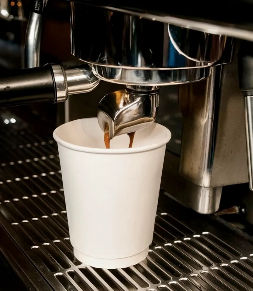 Flirt Moda’da espresso makinesinden taze kahve hazırlanışı.