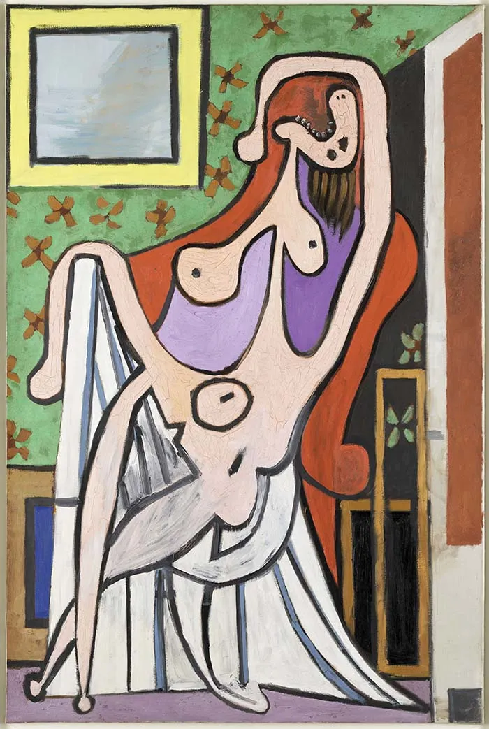 Pablo Picasso’nun “Kırmızı Koltukta Büyük Çıplak” tablosu, Olga Khokhlova dönemine ait figüratif ve duygusal portre