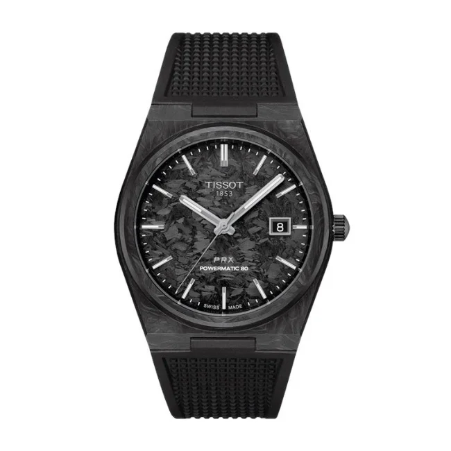 Tissot PRX Forged Carbon T1379079720100 Siyah Otomatik Erkek Kol Saati