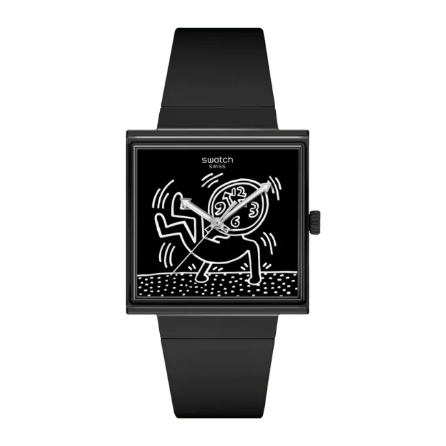 Swatch Break Loose Karikatür Kadranlı Siyah Kol Saati