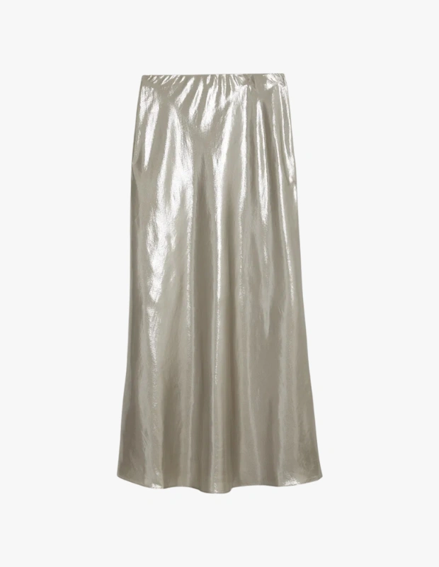 marks & spencer metalik maksi boy kadın etek
