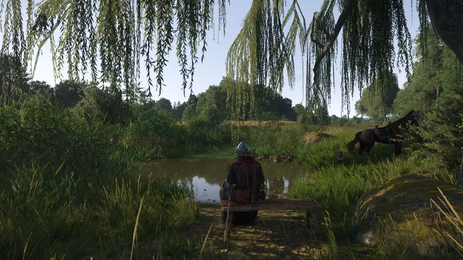 Kingdom Come: Deliverance II oyunundan bir sahne, Orta Çağ atmosferinde sakin bir an