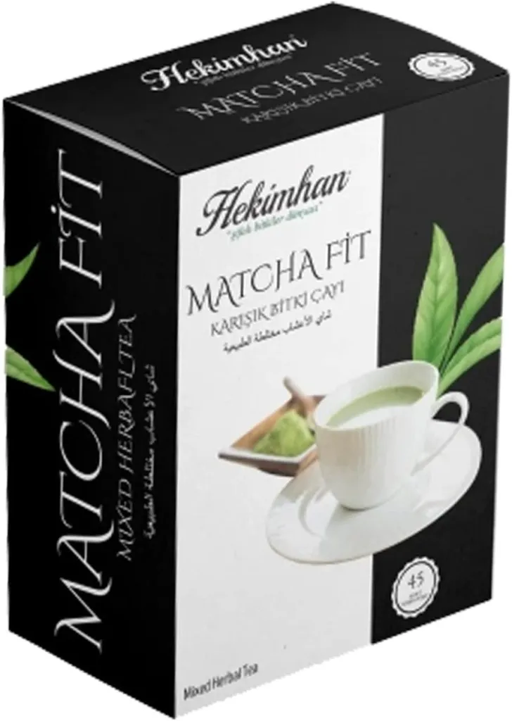 Hekimhan Matcha Fit karışık bitki çayı, matcha ve yeşil çay karışımıyla zindelik vadeden bitkisel içecek.