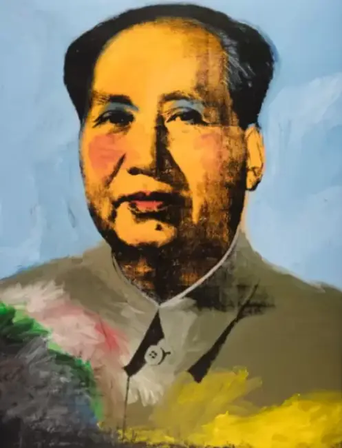 Andy Warhol’un Mao Zedong portresi; politik ikonların pop kültürdeki yansımasını irdeleyen parlak renklerle yapılmış ikonik eser.