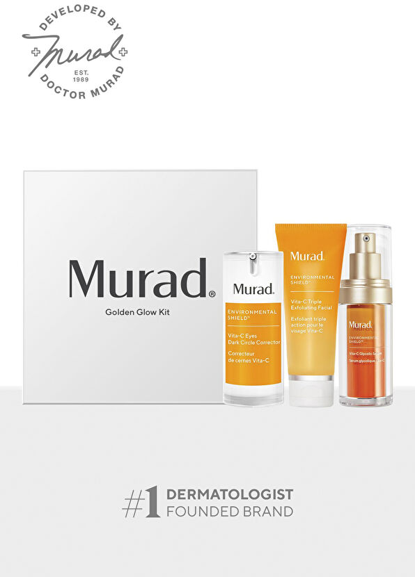 Murad, Golden Glow Kit Altın Işıltı Aydınlatıcı & Leke Görünümünü Azaltıcı Cilt Bakım Seti