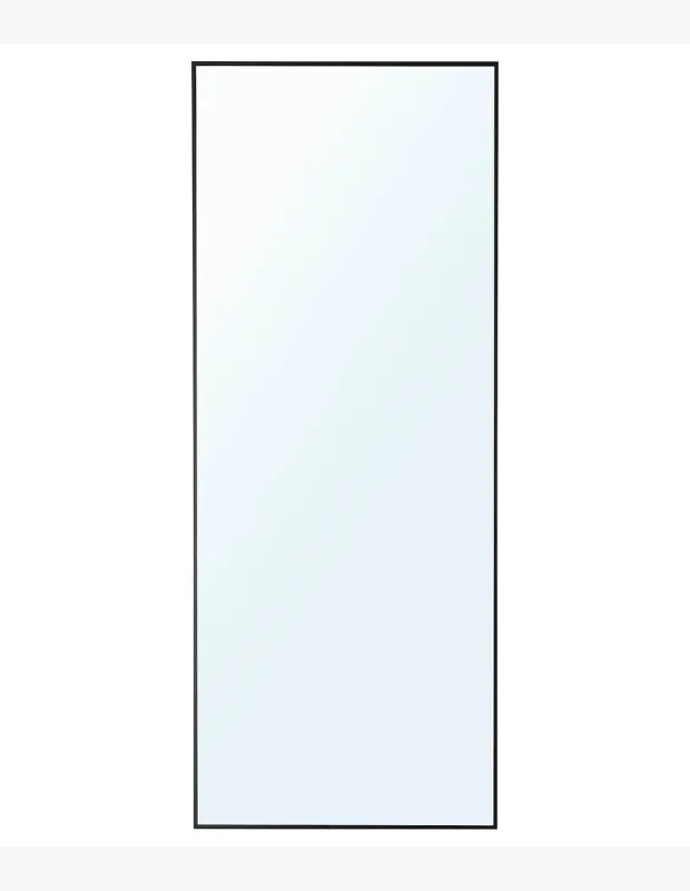 Siyah ince çerçeveli minimalist boy aynası modern ev dekorasyonu için tam boy ayna