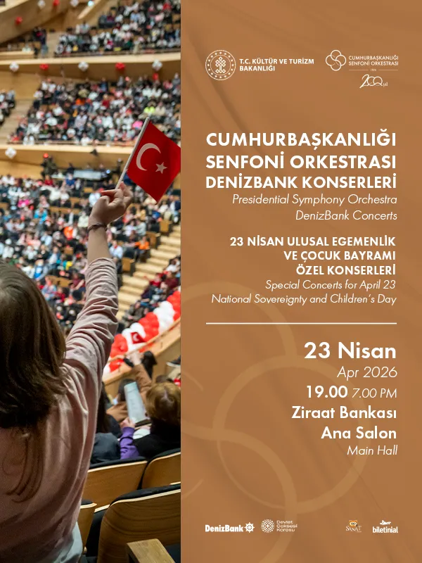 23 Nisan Ulusal Egemenlik ve Çocuk Bayramı kutlamaları kapsamında, Cumhurbaşkanlığı Senfoni Orkestrası DenizBank Konserleri afişiyle birlikte, elinde küçük bir Türk bayrağı tutarak kalabalık bir konseri izleyen coşkulu bir izleyici grubunun anı yakalanmıştır.