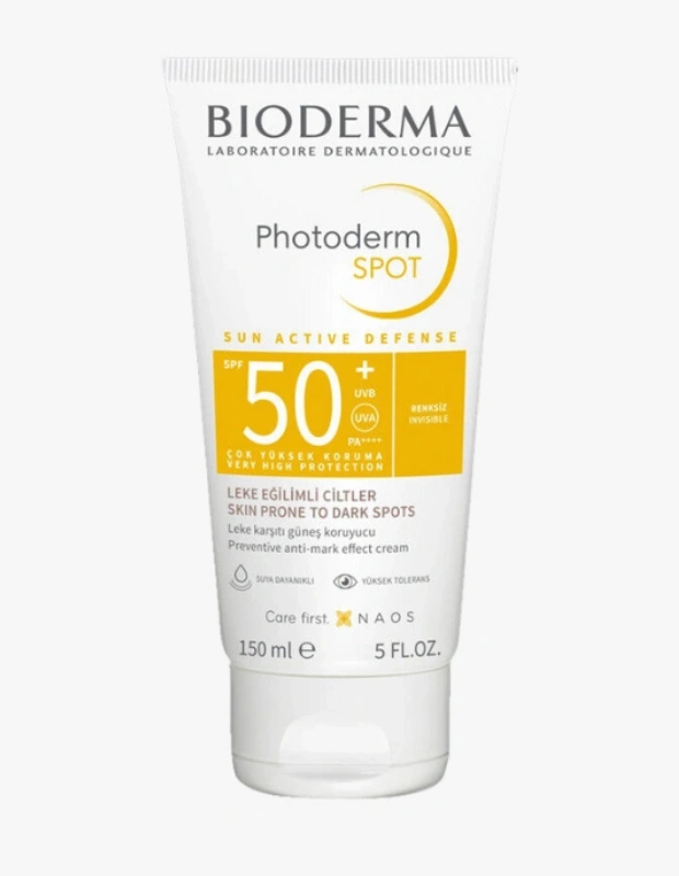 Ürün Cinsiyeti: Unisex

Ürün Tipi: Dermokozmetik

Ürün Sezonsallığı: Dört Mevsim

Ürün Çeşidi: Leke Karşıtı Güneş Kremi

Ürün Özellikleri:
Bioderma Photoderm Spot SPF 50+, leke oluşumuna eğilimli ciltler için geliştirilmiş yüksek korumalı bir güneş kremidir. Cildi UV ışınlarına karşı korumaya yardımcı olurken mevcut leke görünümünü hedeflemeyi amaçlar.

Öne Çıkan Detaylar:

SPF 50+ çok yüksek koruma

Leke karşıtı bakım odaklı formül

Yüz ve vücut kullanımına uygun

Suya dayanıklı yapı

Kimler Kullanıyor?
Leke problemi yaşayan ve güneş kaynaklı cilt sorunlarına karşı önlem almak isteyenler.

Bioderma Photoderm Spot SPF 50+ ile cildinizi lekelenmeye karşı koruyun.