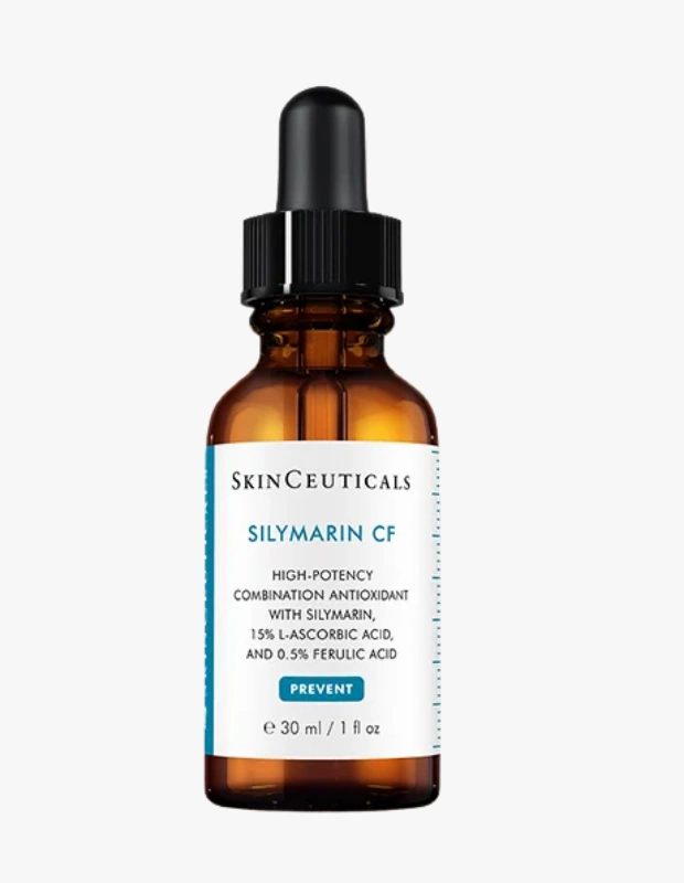 Ürün Cinsiyeti: Unisex

Ürün Tipi: Dermokozmetik

Ürün Sezonsallığı: Dört Mevsim

Ürün Çeşidi: Antioksidan Yüz Serumu

Ürün Özellikleri:
SkinCeuticals Silymarin CF, yağlı ve akneye eğilimli ciltler için geliştirilmiş yüksek konsantrasyonlu bir antioksidan serumdur. C vitamini, salisilik asit ve silymarin içeriğiyle çevresel hasara karşı koruma sağlamaya yardımcı olur.

Öne Çıkan Detaylar:

%15 saf C vitamini içeren güçlü antioksidan formül

Yağlanma ve gözenek görünümünü dengelemeye yardımcı

Serbest radikallere karşı cilt savunmasını destekler

Daha aydınlık ve pürüzsüz cilt görünümü hedefi

Kimler Kullanıyor?
Yağlı, karma ve akneye meyilli ciltler.

SkinCeuticals Silymarin CF ile cildinizi çevresel hasara karşı koruyun.