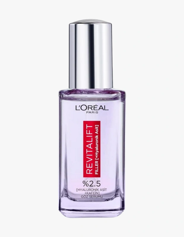 Ürün Cinsiyeti: Unisex

Ürün Tipi: Cilt Bakımı

Ürün Sezonsallığı: Dört Mevsim

Ürün Çeşidi: Aydınlatıcı Göz Serumu

Ürün Özellikleri:
L’Oréal Paris Revitalift Filler Göz Serumu, göz çevresinde daha aydınlık ve dolgun bir görünüm hedefleyen serum formülüdür. İnce çizgi ve yorgunluk belirtilerine karşı bakım sunar.

Öne Çıkan Detaylar:

Aydınlatıcı etki odaklı formül

Göz çevresinde tazelenmiş görünüm

Hafif, hızlı emilen serum yapı

Günlük bakım rutinine uygun

Kimler Kullanıyor?
Göz çevresinde canlılık ve dolgunluk arayan kullanıcılar.

L’Oréal Paris Revitalift Filler Göz Serumu ile göz çevrenize ışıltı kazandırın.