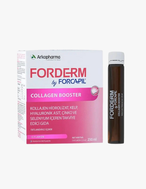 Ürün Cinsiyeti: Unisex

Ürün Tipi: Takviye Edici Gıda

Ürün Sezonsallığı: Dört Mevsim

Ürün Çeşidi: Kolajen Destek Ürünü

Ürün Özellikleri:
Arkopharma Forderm Collagen Booster, cilt elastikiyetini ve genel cilt görünümünü içeriden desteklemeyi amaçlayan bir takviye edici gıdadır.

Öne Çıkan Detaylar:

Kolajen destekleyici formül

Cilt, saç ve tırnak bakımına bütüncül yaklaşım

Günlük rutine kolay entegrasyon

İçten dışa bakım felsefesi

Kimler Kullanıyor?
Cilt bakımını takviye ürünlerle desteklemek isteyenler.

Forderm Collagen Booster ile cilt bakımınızı içeriden destekleyin.