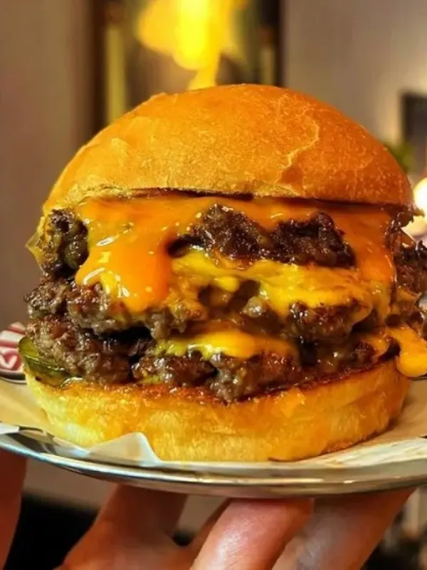 2 Bites bol cheddar peynirli double smash burger