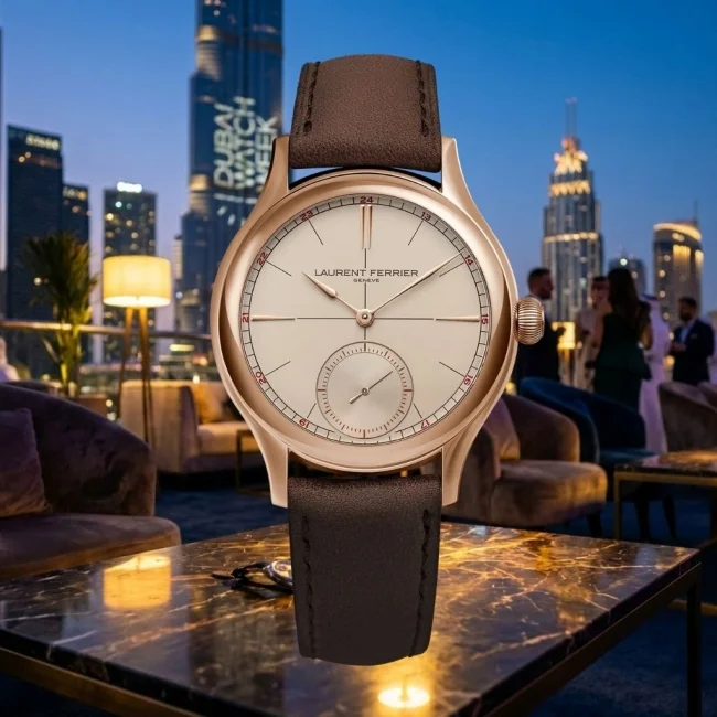 Laurent Ferrier Classic Origin Beige pembe altın kasalı saat