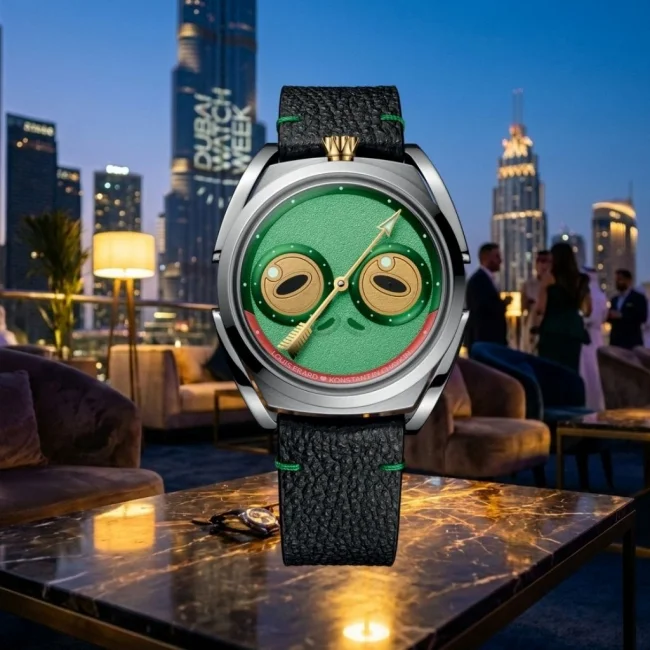 Louis Erard ve Konstantin Chaykin iş birliğinde üretilen kurbağa tasarımlı Unfrogettable Regulator saat