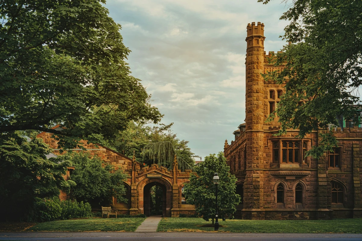 Princeton Üniversitesi'nin yüzyıllık çınarların gölgesindeki, tarihi gotik mimarili taştan binaları ve özenle düzenlenmiş yeşil alanları, üniversitenin köklü akademik mirasını ve prestijli atmosferini gözler önüne seriyor, ziyaretçilere ilham verici bir öğrenim ortamının kapılarını aralıyor.