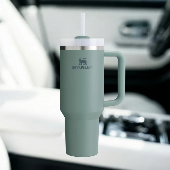Stanley Quencher Pipetli Termos Bardak, 1.2 litre, yeşil
