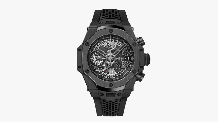 Hublot Big Bang Unico SR-A Samuel Ross iş birliği kronograflı siyah erkek kol saati