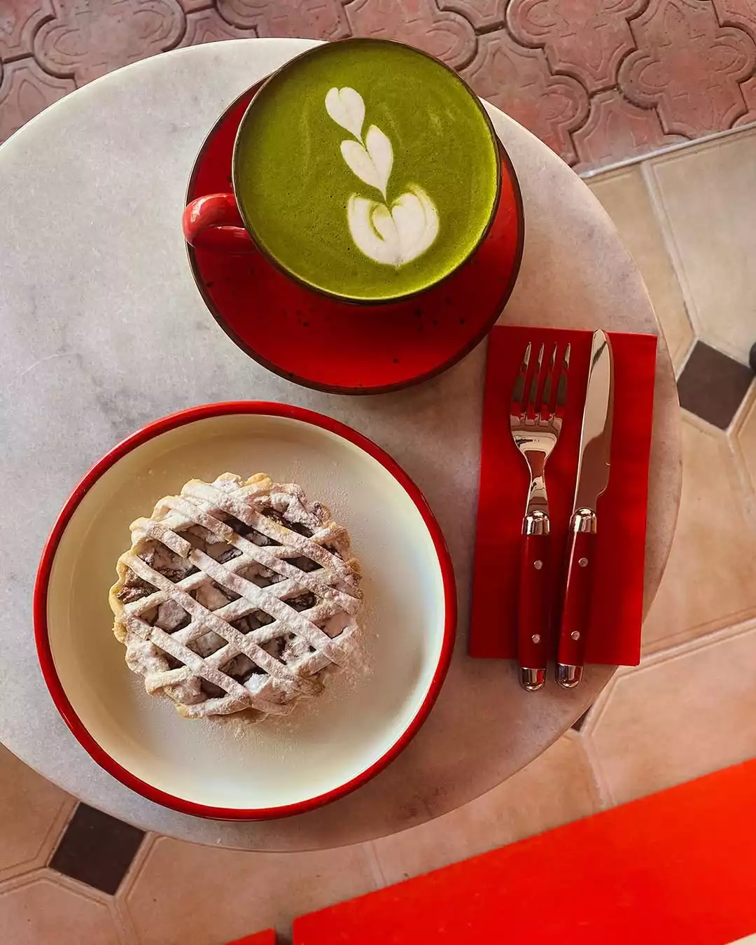 Austin KaffeeRösterei matcha ve waffle