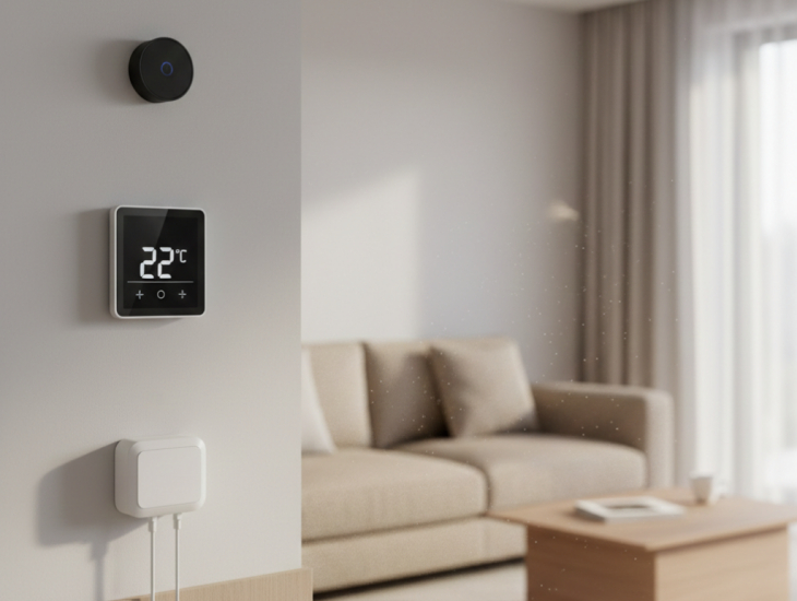Akıllı ev uzaktan kontrollü dijital termostat, wifi termostat, sıcaklık sensörü, akıllı termometre