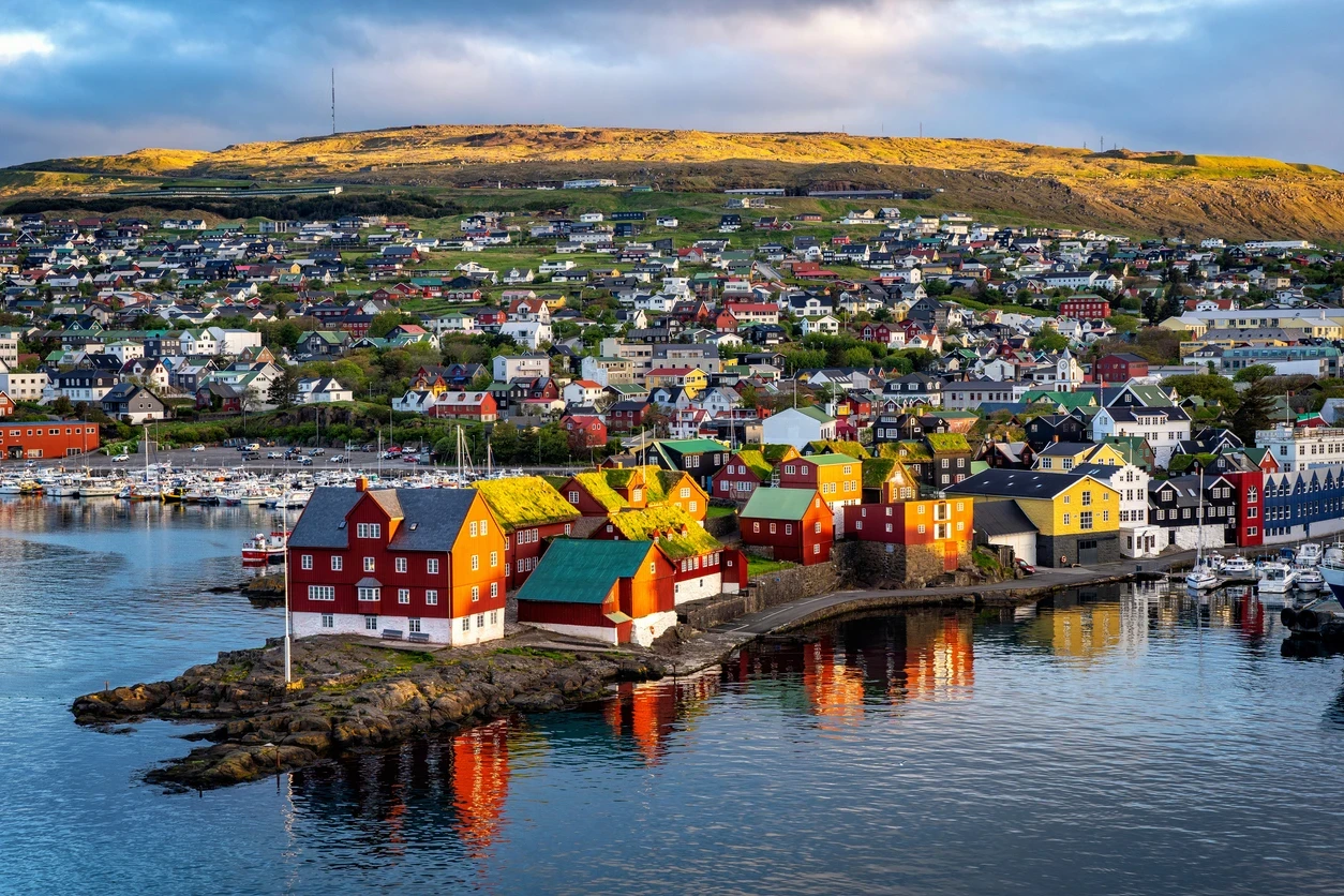 Faroe Adaları renkli evleri