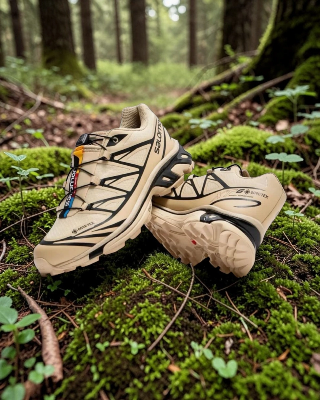 Gore-tex teknolojili trail running ayakkabısı, su geçirmez üst yüzeyi ve güçlü zemin tutuşu sağlayan taban yapısıyla doğa yürüyüşleri ve zorlu hava koşulları için geliştirilmiş performans odaklı tasarımı öne çıkarıyor.