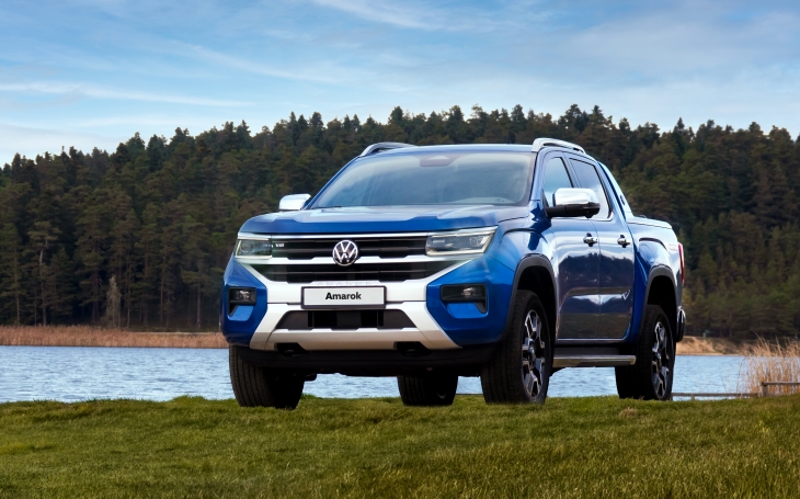 Volkswagen Amarok 3.0 V6 4Motion dört tekerlekten çekiş, mavi, doğa, göl manzarası