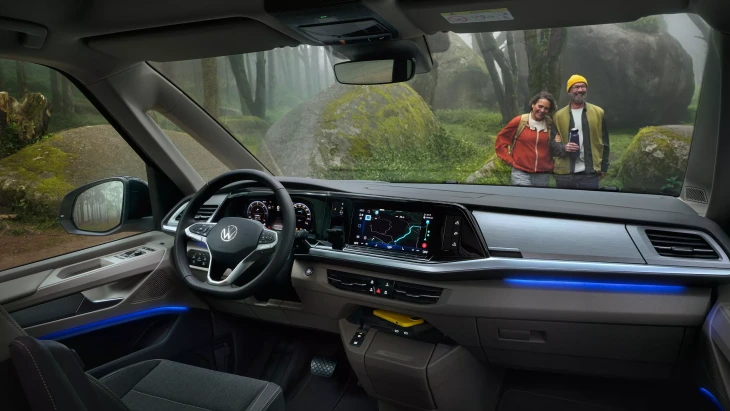 Volkswagen California Ocean iç mekan tasarımı, ön konsol, ambiyans aydınlatma, kamp