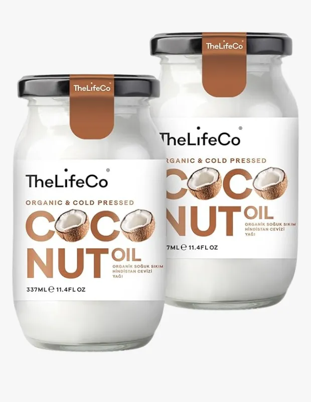 TheLifeCo organik soğuk sıkım hindistan cevizi yağı cam kavanoz ambalajlı doğal coconut oil ürünleri